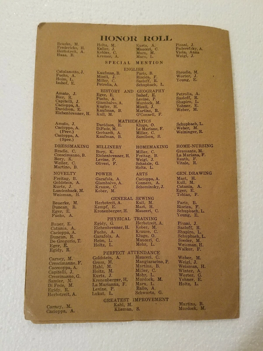 1922 Graduation Program THE CALENDAR Public School 162 Brooklyn NY | eBay