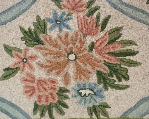 RRA 9x12 Chain Stitch Rug Floral Trellis Design Ivory Carpet 40109 - Bild 2 von 3