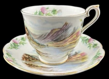 Vintage Royal Albert Teacup Saucer Bonnie Banks O'Loch Lomon #6 British Songs