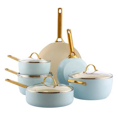 GreenPan Pfannenset Padova Reserve 6-teilig Aluminium hellblau antihaftbeschichtet