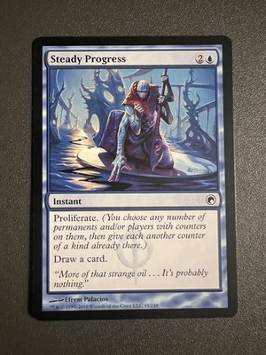 MTG Steady Progress Scars of Mirrodin 45/249 Regular Common Blue LP