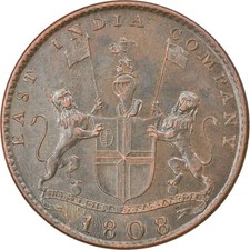 [#875307] Coin, INDIA-BRITISH, MADRAS PRESIDENCY, 10 Cash, 1808, Soho Mint, Birm
