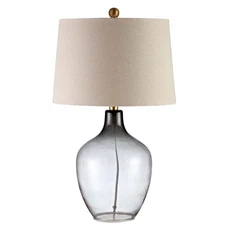Lighting Collection Larzen Ombre Grey Glass 25-inch Bedroom Living Room Home ...
