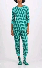 Holiday LaneWomen's Trees Cotton Matching Family Pajamas Set NWT Size XL