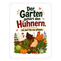 Metallschild Xxl In 28X38 Cm HüHner Garten - HüHnerfreunde Mit Spruch: Ich Darf