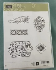 Stampin' Up! ~Lovely Romance~ New Rubber stamp set~Sentiments~Floral