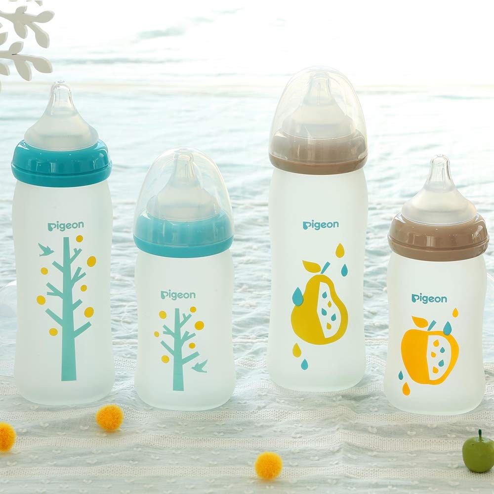 [Heat-resistant glass 240ml] Pigeon Breastfeeding Bottle Coating fruits 0 months