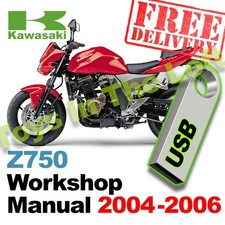 Kawasaki Z750 Workshop Service Manual 2004 - 2006 USB Key - FREE Post SHOP ZR750