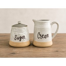Pfaltzgraff Stoneware Sugar Bowl & Creamer Se...