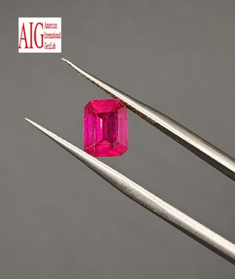Natural Ruby 2.01 ct   Octagon Cut   Certified AIG
