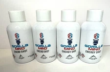 (4) Gorilla Mind Caffeine Energy Shot Arctic White 3 Fl oz Shots