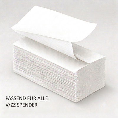 Papierhandtücher 21x23cm Falthandtücher ZZ-/V-Falz 2-lagig Weiß reißfest