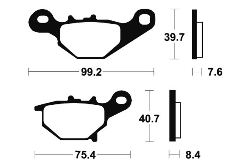 Plaquettes de frein TECHNIUM MOR320 métal fritté course MX et Quad - 2