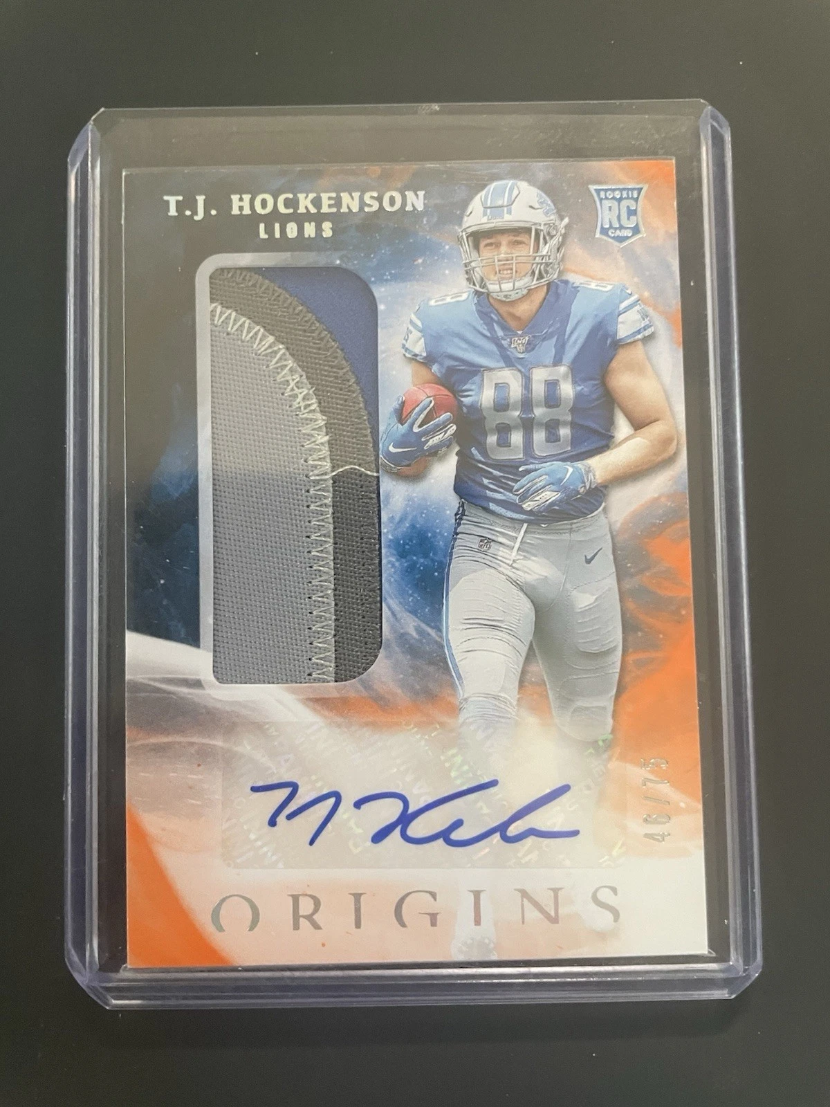 Josh Jacobs Panini Spectra Radiant Rookie Patch Signatures #4 Neon Orange