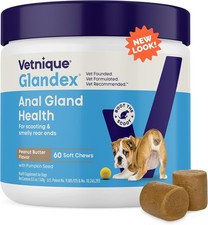 Vetnique Glandex Anal Gland Soft Chew Treats with Pumpkin for Dogs Digestive Enz