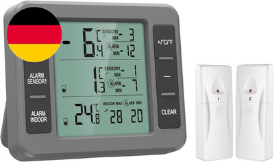 ORIA Kühlschrank Thermometer, Gefrierschrank Thermometer, Innen Außen Thermomete