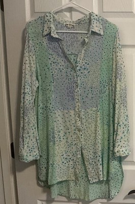EUC HOPE SPRINGS BOUTIQUE WOMENS XL TUNIC TOP, DITSY FLORAL