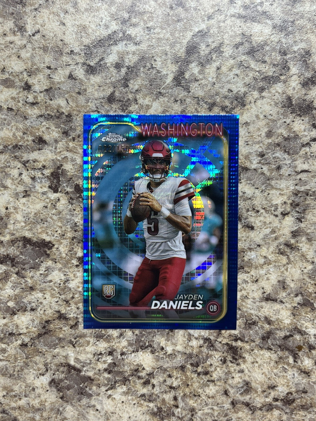 2024 Topps Chrome Jayden Daniels #201 Blue Sonar Refractor /150 (RC)