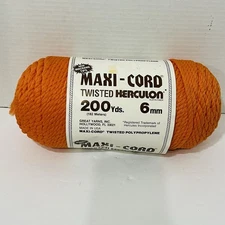 Maxi-Cord Twisted Herculon 200 Yards 6mm Made In USA Maxicord Twisted Poly