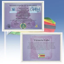 Nonillon Containers Large Certificate Zimbabwe Commemorative UV Paper Banknote