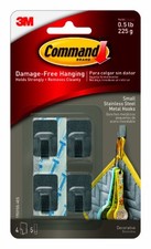 Stainless Steel Hooks With Strips, Small, 4-Pk. - 17031SS-4ES 3.67 per strip