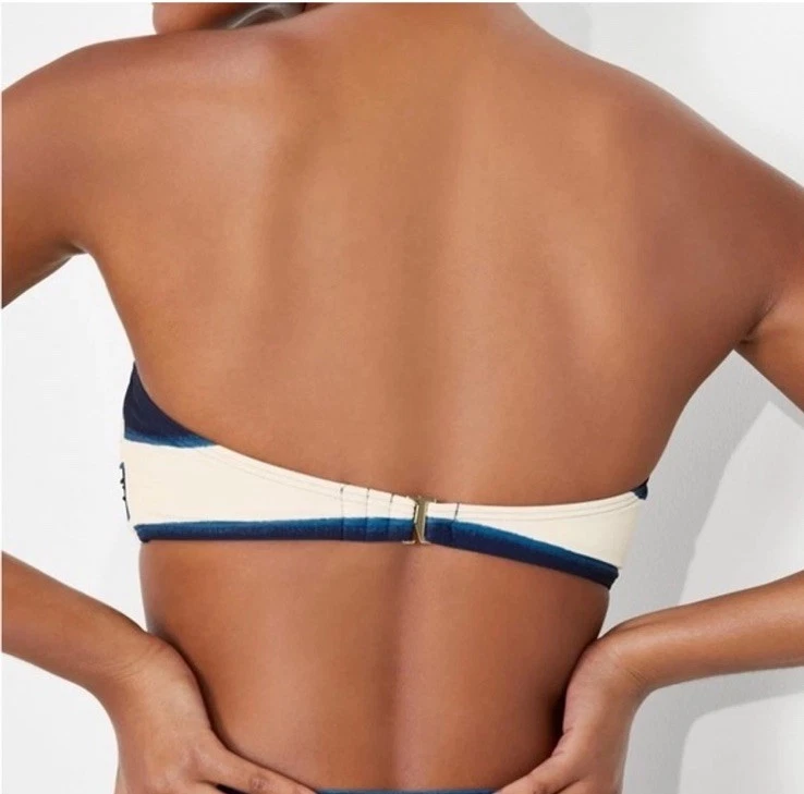 Kate Spade Toldo Rayas Bandeau Bikini Traje de Baño Blazer Azul Talla Grande NUEVO N15 Foto 4 de 4