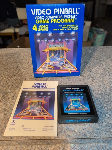 Video pinball Atari 2600 en muy buen estado completo en caja probado en caja original 