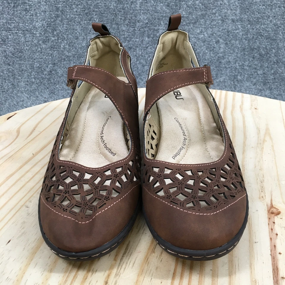 JBU Shoes Womens 9 M Jolene Mary Jane Brown Casual Comfort Round Toe Cuban Heels - Image 4 of 4