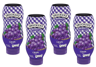 Smucker's Squeeze Grape Jelly, 20 oz (4-Pack) - Convenient, Mess-Free Grape Jell