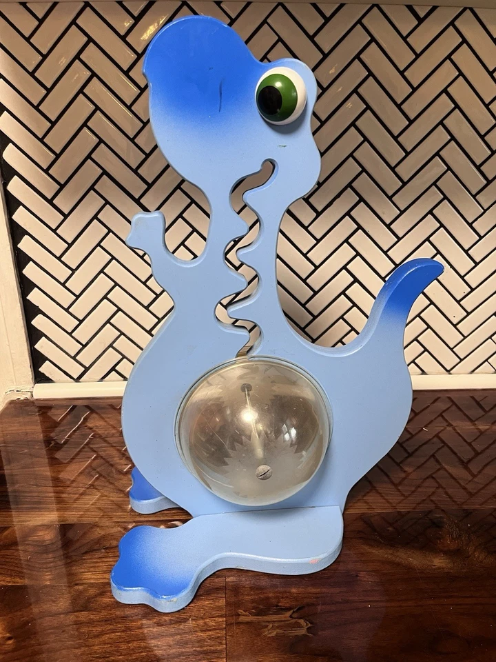 Blue Coinasaurus 16” Dino Dinosaur Rolling Piggy Bank 1999 Vintage Gumball-Style - Image 2 of 4