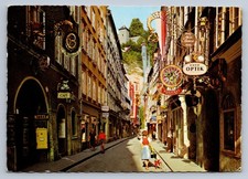 Vintage Getreidegasse Salzburg Austria Street Scene Postcard 1967 Posted