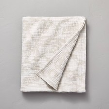 Floral Gauze Jacquard Bed Throw Tonal Cream - Hearth & Hand with