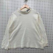 Vintage Mickey  Co Turtleneck Shirt Youth Large White Embroidered Disney Cotton
