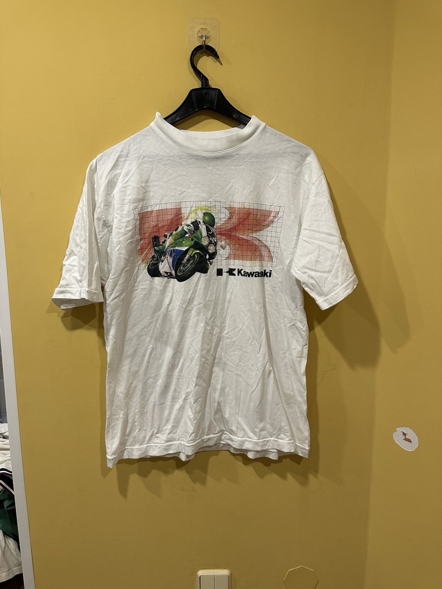 Vintage 90s Kawasaki Print T-Shirt Japan Motorcycle Racing