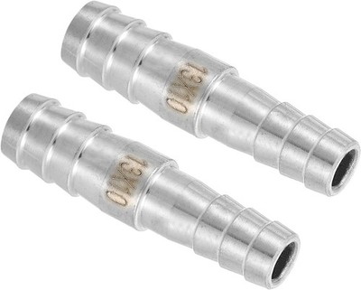 uxcell 2Pcs 1/2'' to 3/8'' Hose Barb Reducer Pipe Fitting, 1/2 3/8, Silver 