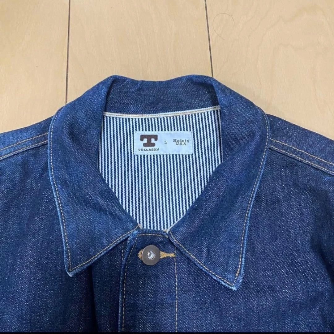 TELLASON Denim Coverall L Made in USA Vintage Aged Look 100% Cotton Material JPN image 2
