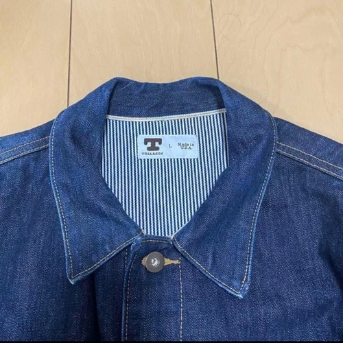 TELLASON Denim Coverall L Made in USA Vintage Aged Look 100% Cotton Material JPN image 2