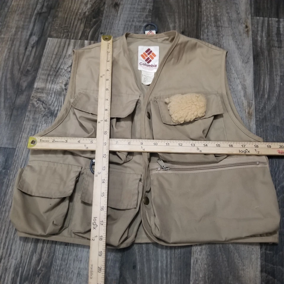 Colete de pesca com mosca vintage Columbia masculino marrom multi carga caça safári XX-pequeno - Imagem 3 de 4