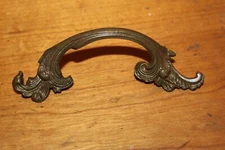 Antique Cast Brass Bronze French Provincial Drawer Pull Handle  N-38
