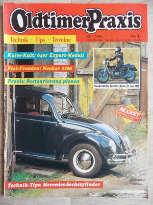 Oldtimer Praxis Juli 1992 7/1992 VW Käfer 1954 Triumph B125 Zündapp EM Kawa Z1