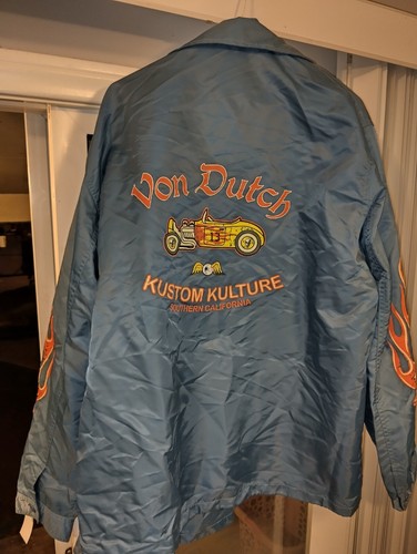 Vintage Von Dutch Flames Windbreaker Jacke 90s Made In USA 2XL