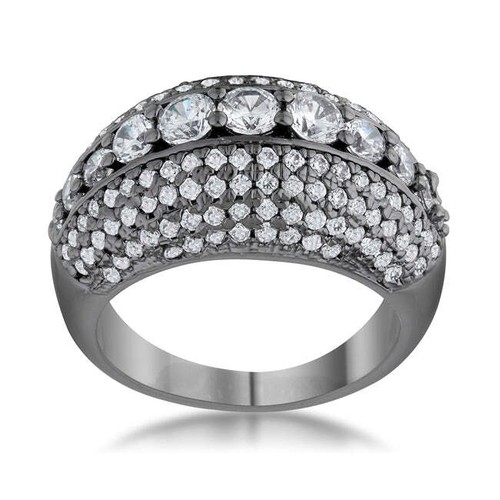 Krista 1.5ct CZ Hematite Contemporary Cocktail Ring - Bild 2 von 5