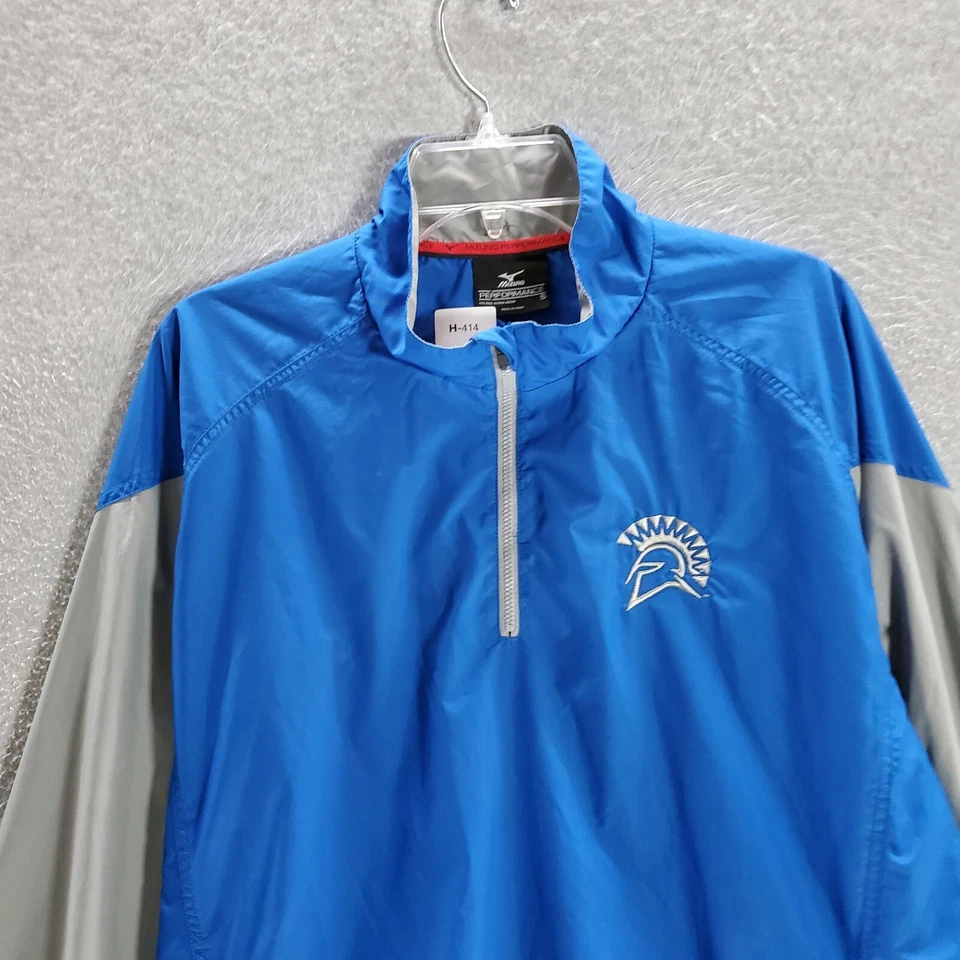 Mizuno Performance Men Jacket Small Blue Windbreaker Logo Embroidered 1/4 Zip - Image 2 of 4