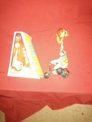 Vintage Toy Circus Elephant on Bicycle with Ball & Tassels *Wind Up *Works Great - Picture 8 of 12