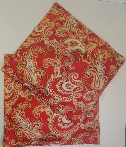 Red Paisley Pillow Shams 2 Jacobean Zippered Throw Decor 17" Square - Picture 4 of 7