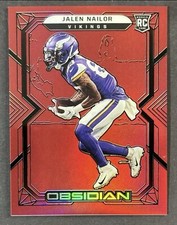 2022 Obsidian Football - Jalen Nailor - Electric Etch Red Flood Rookie Vikings 