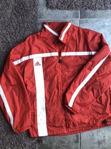 adidas vintage windbreaker jacket red