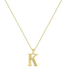 10K Real Gold Initial Letter Alphabet Pendant Charm Small 1.00'' + Free Chain