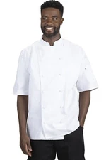 Edwards Garments 3331 Unisex 12 Button Classic Short Sleeve With Mesh Chef Coat