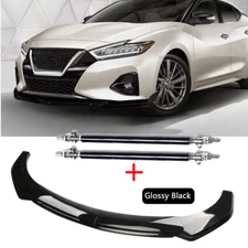 For Sentra Altima Maxima Gloss Black Front Bumper Chin Lip Spoiler Splitter Body